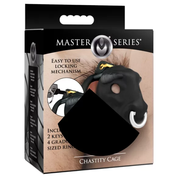 Master Series Bull - cuşcă peniană cu cap de taur (negru)
