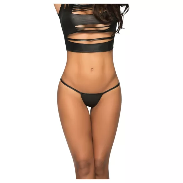 Mapalé - tanga micro lucios - negru - M/L