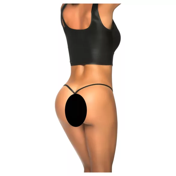 Mapalé - tanga micro lucios - negru - M/L