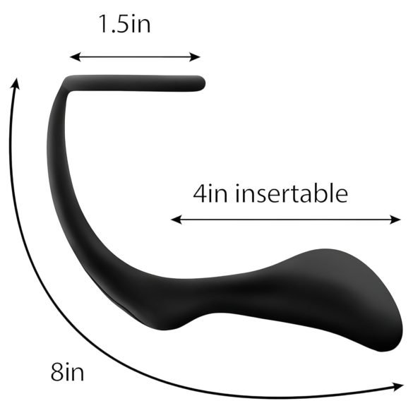 Anal Adventures Platinum - dildo anal cu inel penian - silicon negru