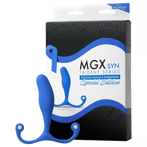 Aneros MGX Syn Trident - dildo prostată - silicon moale albastru