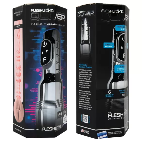 Fleshlight Quiver - masturbator vibrator și încălzitor (vagin)