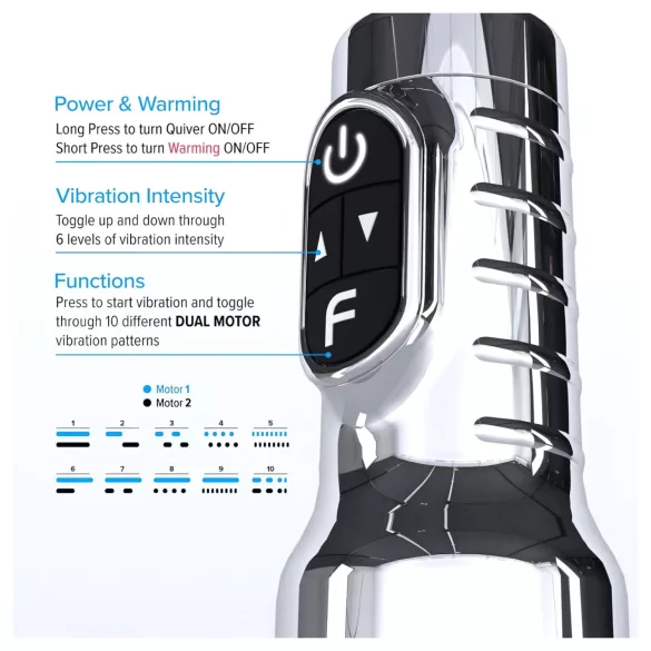 Fleshlight Quiver - masturbator vibrator și încălzitor (vagin)