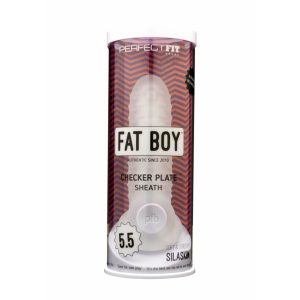 Fat Boy Checker Box - prelungitor pentru penis (15cm) - alb crem
