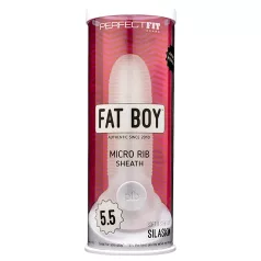   Fat Boy Micro Ribbed - mânecă penis - nervuri fine - 15cm - alb
