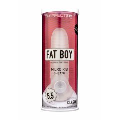 Fat Boy Micro Ribbed - prelungitor de penis (15cm) - alb