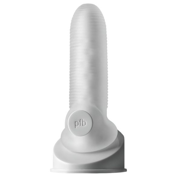 Fat Boy Micro Ribbed - mânecă penis (15cm) - alb