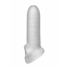 Fat Boy Micro Ribbed - prelungitor de penis (15cm) - alb