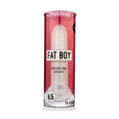 Fat Boy - mânecă penis cu nervuri fine - 17cm - alb