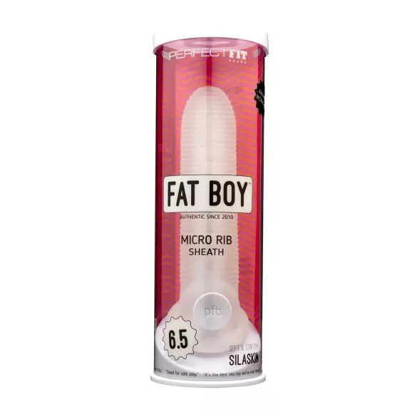 Perfect Fit - Fat Boy Micro Ribbed - manșon penian (17 cm, alb)