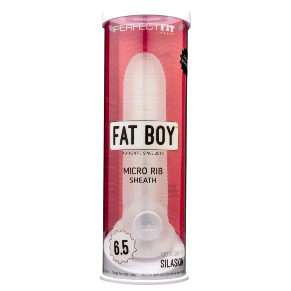 Perfect Fit - Fat Boy Micro Ribbed - manșon penian (17 cm, alb)