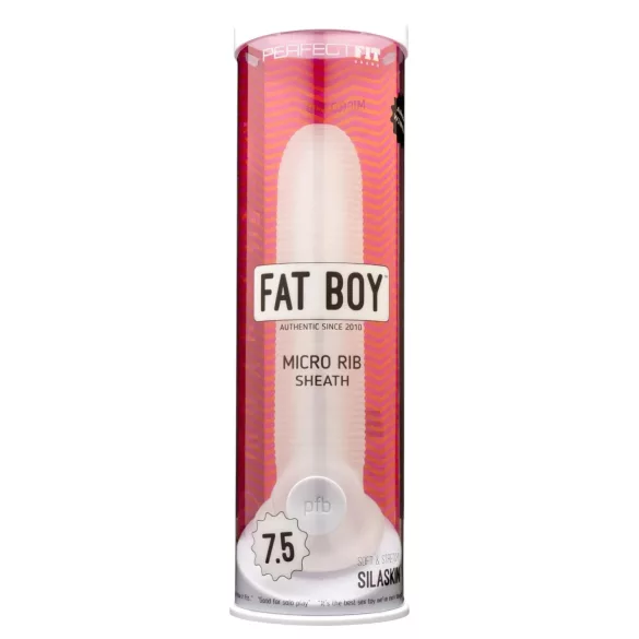 Perfect Fit - Fat Boy Micro Ribbed - mânecă peniană (19 cm, alb)
