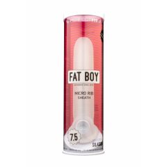   Fat Boy Micro striat - prezervativ pentru penis (19cm) - alb ca laptele