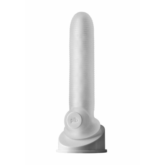 Fat Boy Micro striat - prezervativ pentru penis (19cm) - alb ca laptele