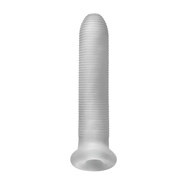 Fat Boy - mânecă penis cu striații micro - 19cm - alb