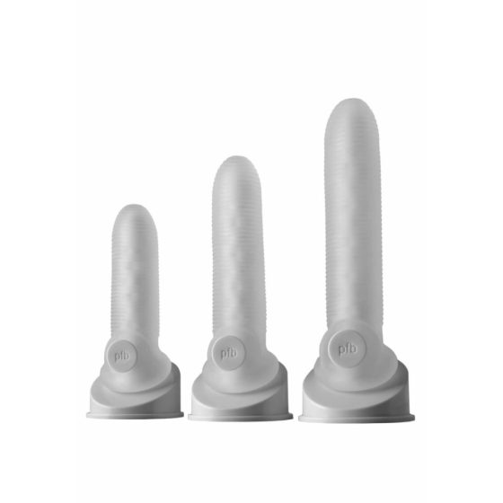 Fat Boy Micro striat - prezervativ pentru penis (19cm) - alb ca laptele