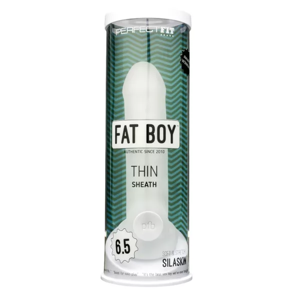 Perfect Fit - Fat Boy Thin - înveliș pentru penis (17 cm, alb)