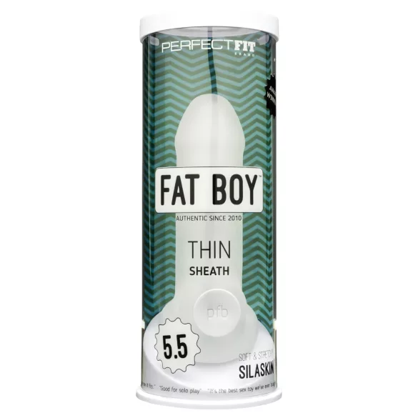Perfect Fit - Fat Boy Thin - mânecă pentru penis (15 cm, alb)