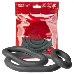   Perfect Fit - set inele pentru penis groase - silicon negru (3 bucăți)