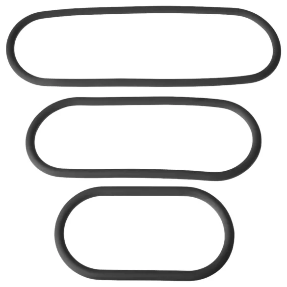 Perfect Fit - set inele pentru penis subțiri - silicon negru (3 bucăți)