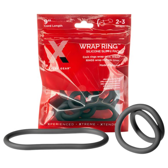 Perfect Fit - inel penis subțire - silicon negru 22cm