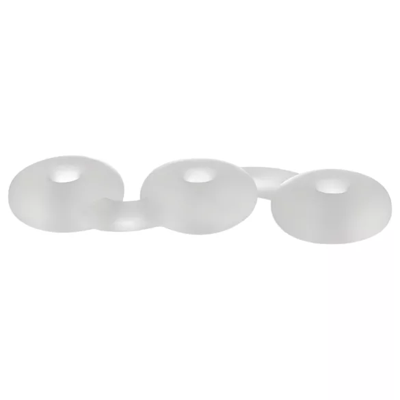 Perfect Fit Triple - set inele pentru penis - 3 bucăți - alb