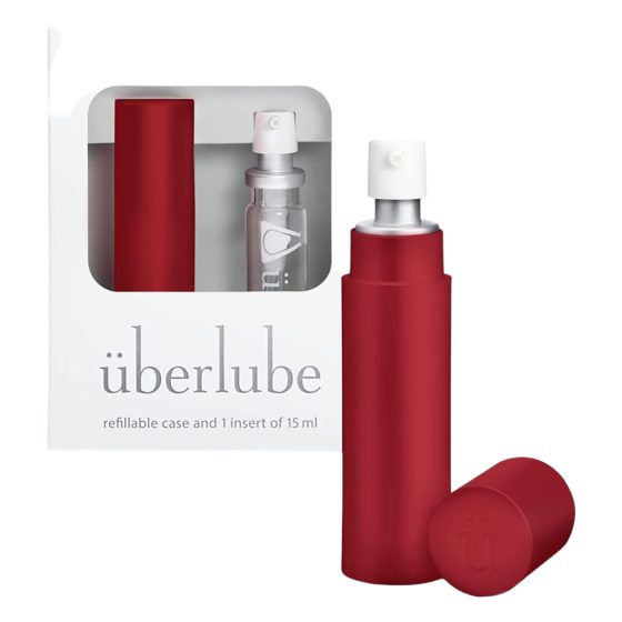 Überlube - lubrifiant de silicon pentru călătorii, cu husă - roșu (15ml)