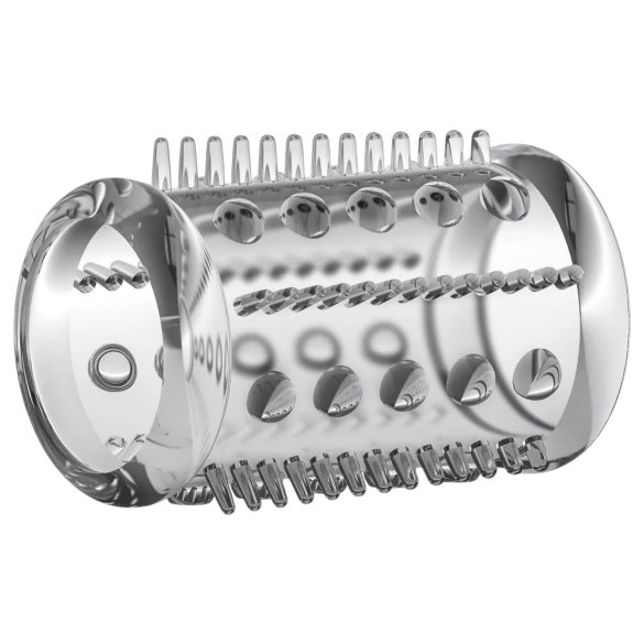 Stay Hard - inel penis cu textură stimulatoare - transparent