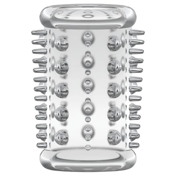 Stay Hard - inel penis cu textură stimulatoare - transparent