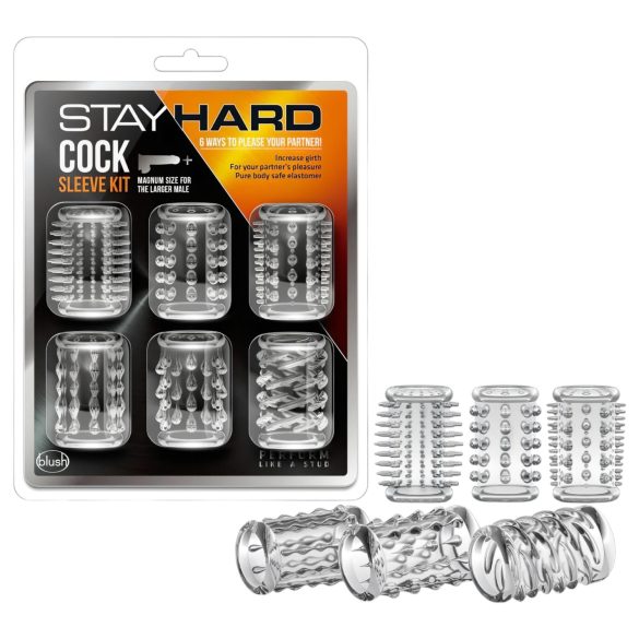 Stay Hard - set manșete penis transparente (6buc)