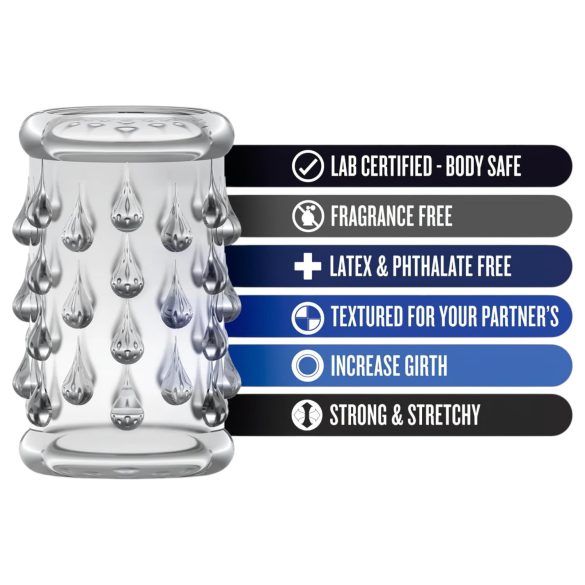 Stay Hard - inel penian cu bile - transparent