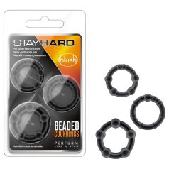 Stay Hard - set inele pentru penis (negru)