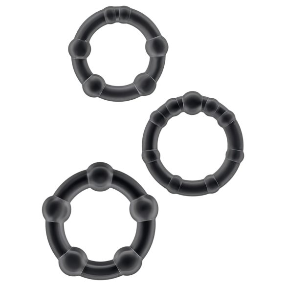 Set inele penian Stay Hard (negru)
