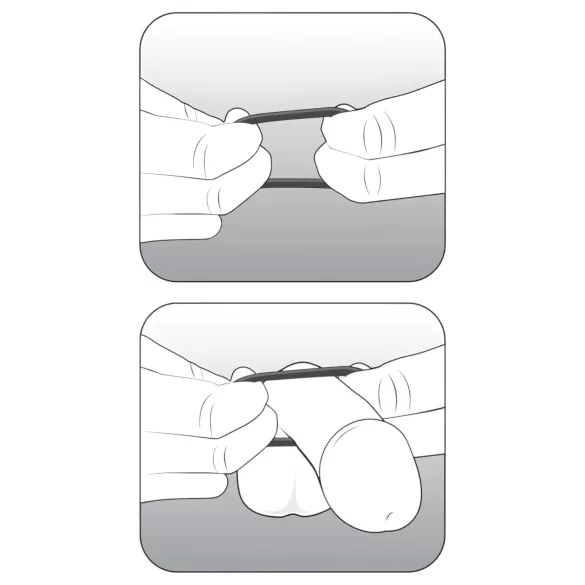 Stay Hard - set inele pentru penis - silicon negru
