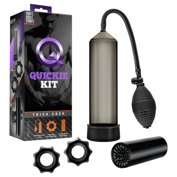 Quickie Kit - pompă pentru penis - set gros - 4 piese