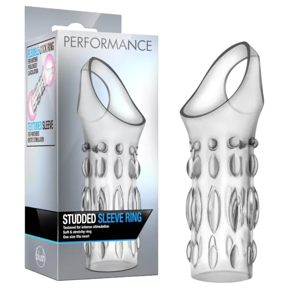 Performance - inel pentru penis cu testicule - silicon transparent