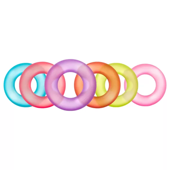 King of the Ring - set inele pentru penis - silicon colorat (6 bucăți)