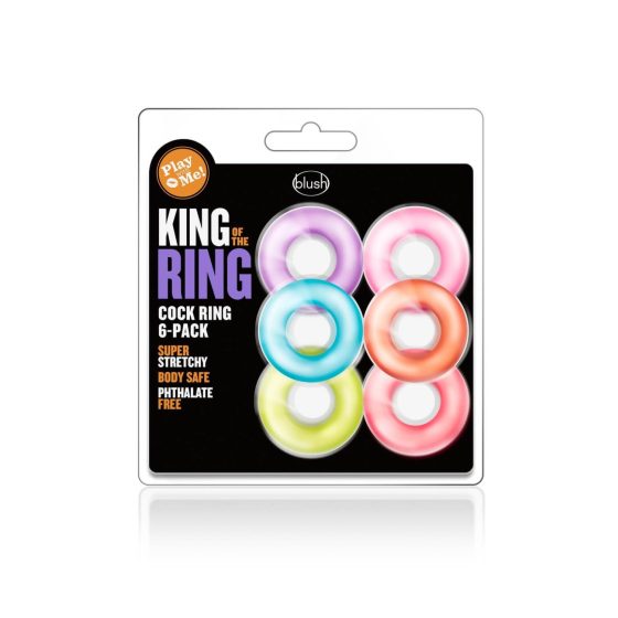 Regele Ring - set de inele pentru penis - colorat (6 buc)