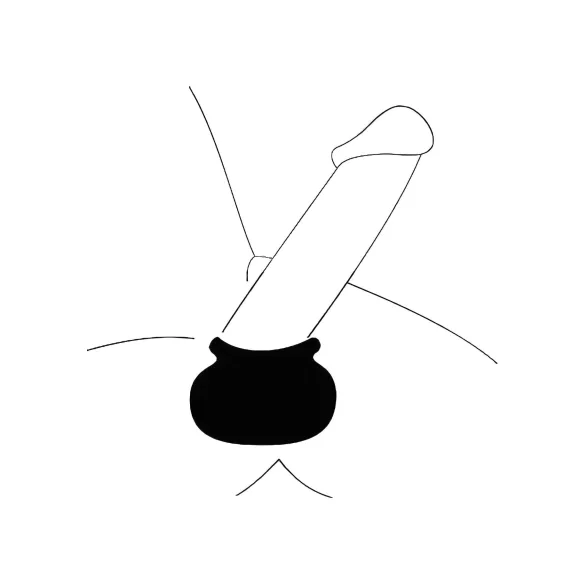 Perfect Fit Bull Bag - sac pentru testicule și întinzător (negru)