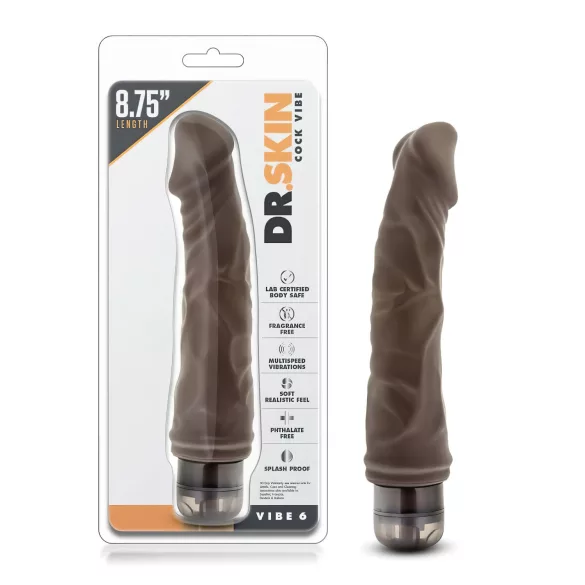 Dr. Skin Vibe No.6 - vibrator realist - silicon - maro