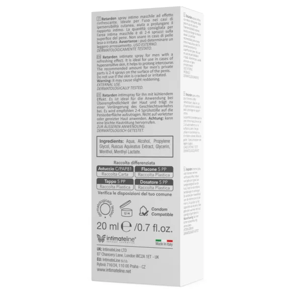 Intimateline R20 - spray răcoritor pentru întârziere pentru bărbați (20 ml)