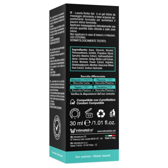 Intimateline Luxuria Vortex - gel stimulant cu efect răcoritor pentru femei (30 ml)