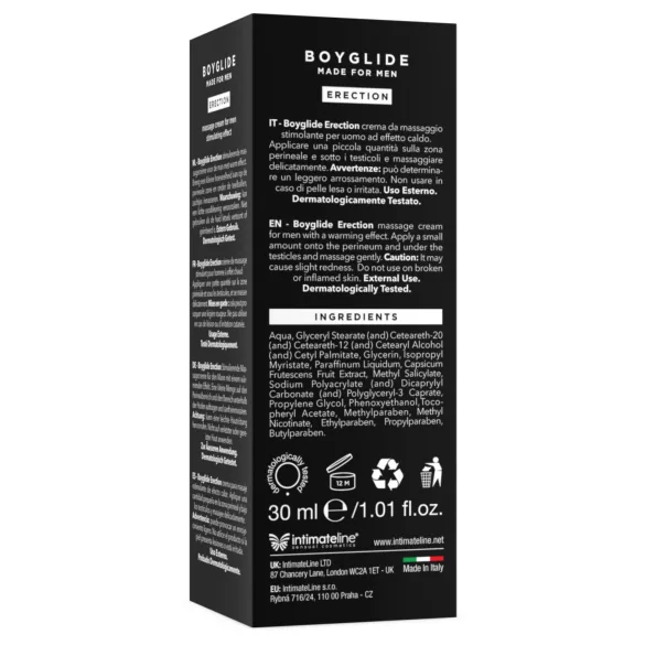 Intimateline Boyglide Erection - cremă intimă stimulatoare (30 ml)