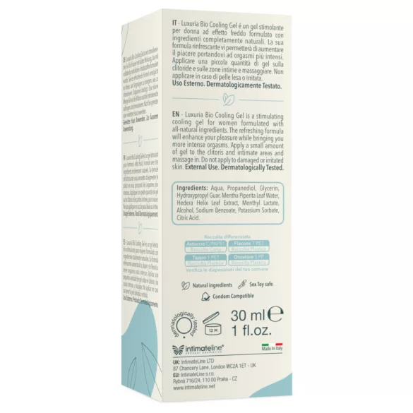 Intimateline Luxuria BIO - gel excitant răcoritor pentru femei (30 ml)