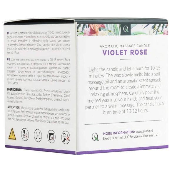 Exotiq Violet Rose - lumânare de masaj parfumată - 60g