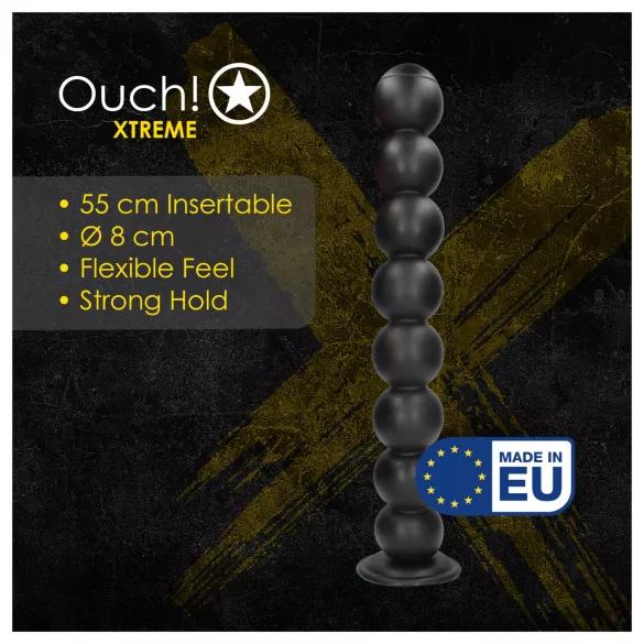 Ouch! Balls of Lust - șirag anal gigantic de bile (negru) - 55 cm