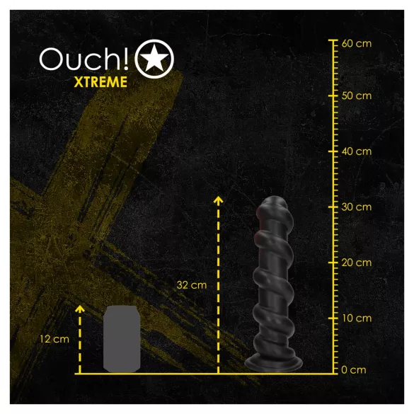 Ouch! Hole Driller - dop anal gigantic (negru) - 31,5 cm