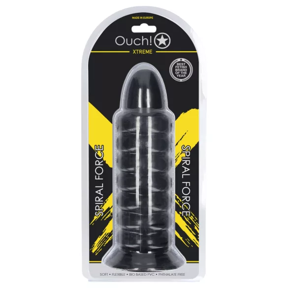 Aoleu! Spiral Force - dop anal răsucit (negru) - 23,5 cm