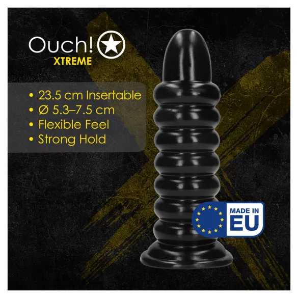 Aoleu! Spiral Force - dop anal răsucit (negru) - 23,5 cm