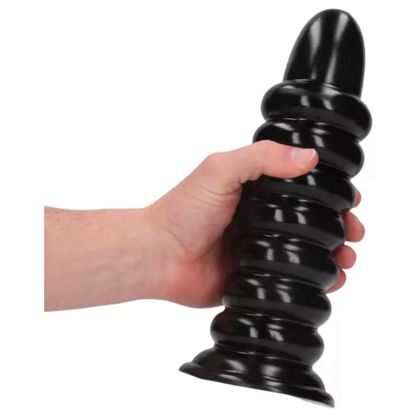 Aoleu! Spiral Force - dop anal răsucit (negru) - 23,5 cm